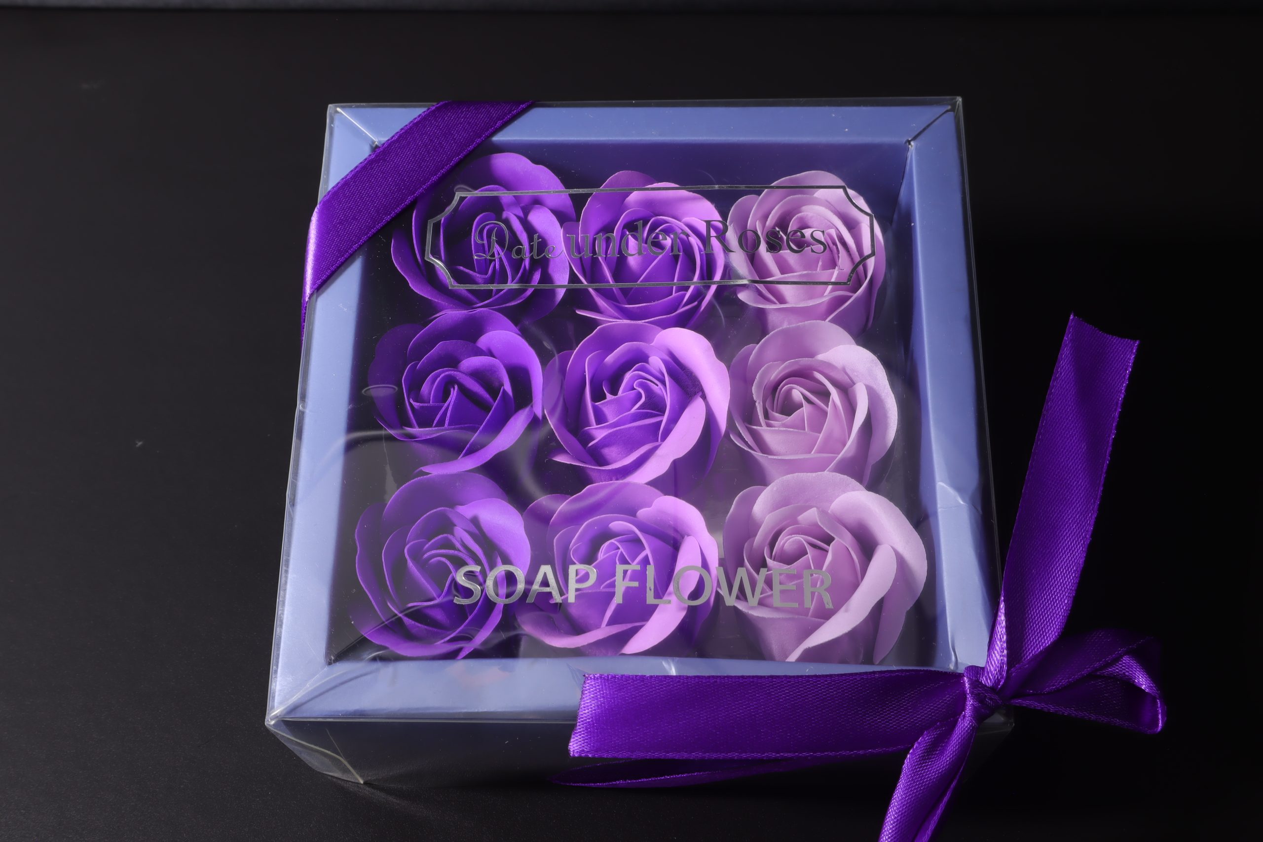 Romantic Soap Rose Gift Box – Purple Elegance